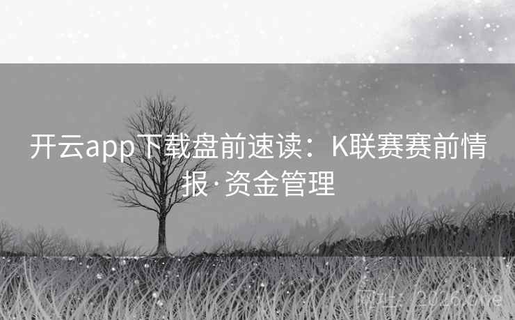 开云app下载盘前速读:K联赛赛前情报·资金管理 第2张 开云app下载盘前速读:K联赛赛前情报·资金管理 第2张