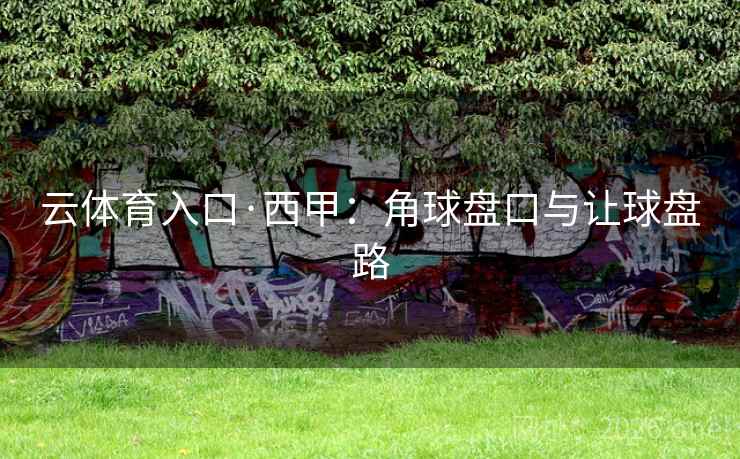 云体育入口·西甲:角球盘口与让球盘路 第2张 云体育入口·西甲:角球盘口与让球盘路 第2张
